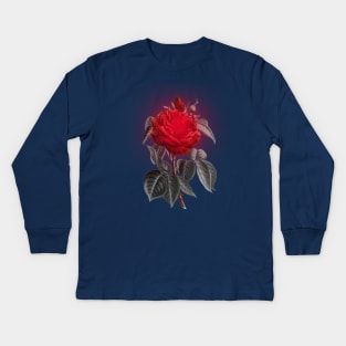 Blood red vampire rose Kids Long Sleeve T-Shirt